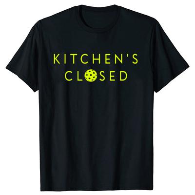 Lustige Küchen geschlossen Pickleball Performance T-Shirts Kurzarm Geburtstagsgeschenke Herrenmode Lässiges Lockeres Übergroßes T-Shirt
