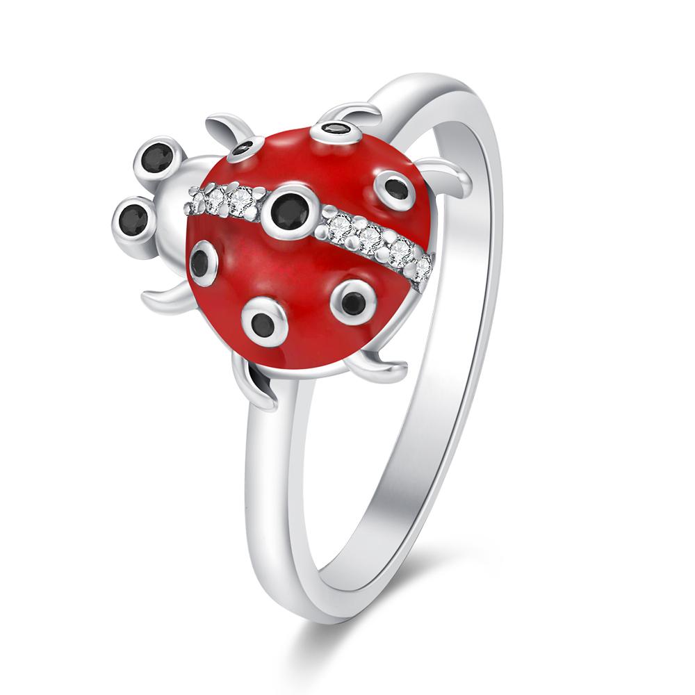 Original S925 Silver Creative Double Circle Snake Ring Fish Tail Black Pearl Octopus Ring Cute Ladies Jewelry Gifts