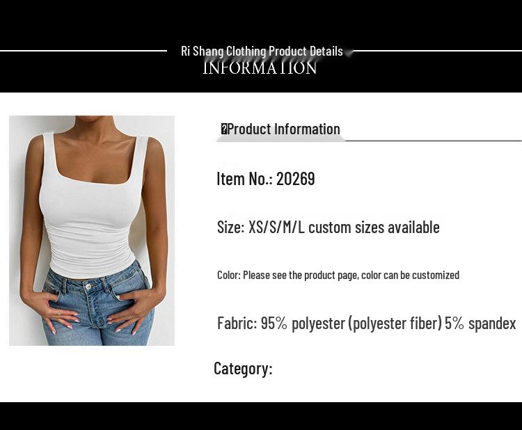 2026 Ärmelloses Damen-Cropped-Top mit quadratischem Ausschnitt und Raffung