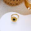 Stainless Steel Exaggerated Geometric Ring for Women Metal Texture Sun Flower Finger Ring Waterproof Antioxidant Jewelry Gifts