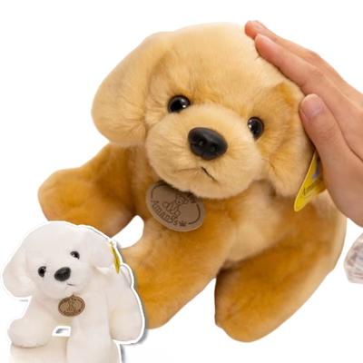 Simulation Cute Golden Retriever Dog Plush Doll Lifelike Fun Tag Dog Plush Toy Home Decoration for Boys and Girls Birthday Gifts