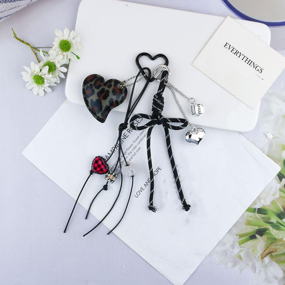 Creative Heart Purse Hanging Pendants Bow Hanmade Rope Keychain Bag Pendants