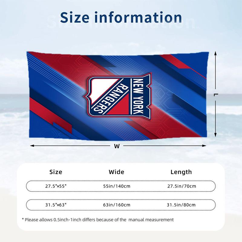 New York Rangers Fashion Beach Towel Portable Soft Quick Dry Towel For Swimming Camping Holiday Use