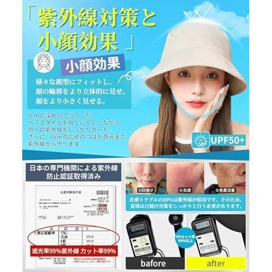 HORADON Bucket Hat Quick Hairstyles Womens Cotton Lightweight Solid ColorDeep Small Face Wide Brim UPF50+ UV Protection