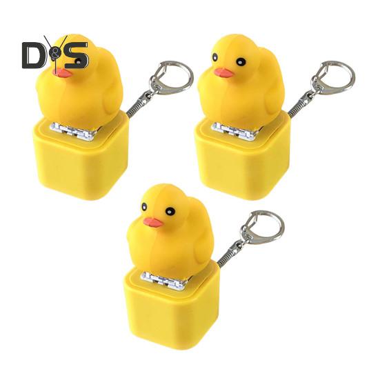 1/2/3 stk Ducky Caps nøkkelring Fidget Toy Sounding Pendant Stress Reliever Duck Keyboard Fidget Toy nøkkelring