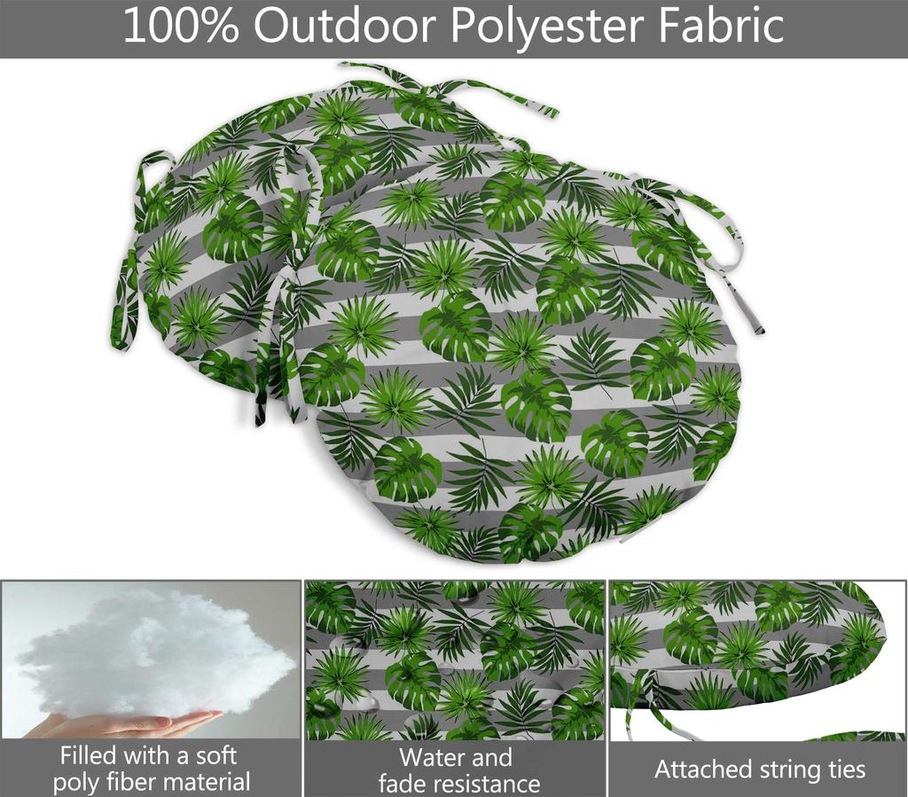 Vargottam Indoor Outdoor Round Bistro Chair Cushions Block Print 15-Inch Bistro Chair Pads Waterproof Seat Chair Cushion For Home