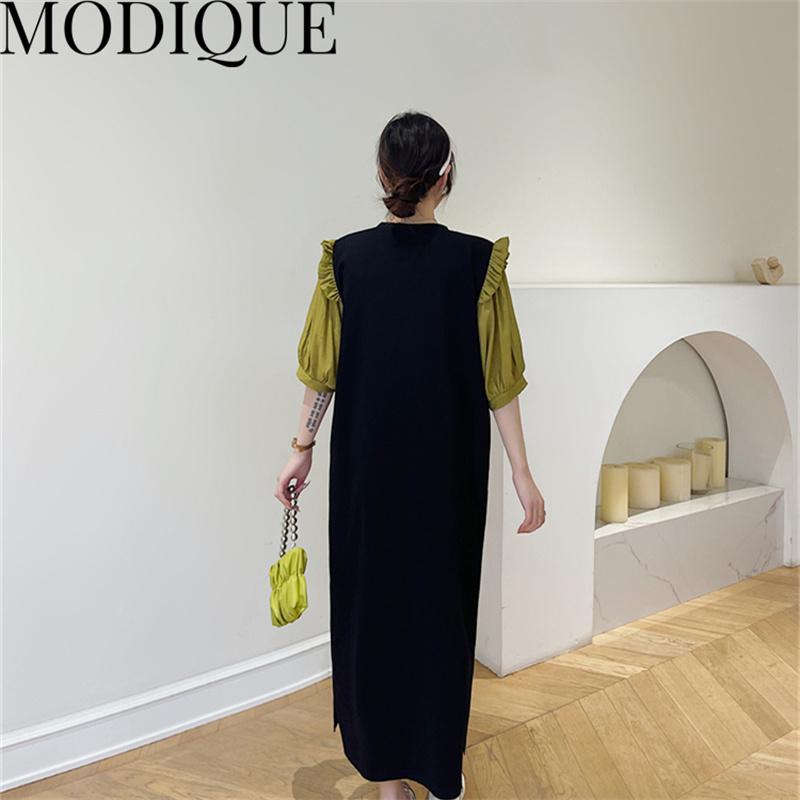 MODIQUE Summer Plus Size New Dress Shirt Women Loose Streetwear Cotton Linen Sweet  Dress - Casual Female Dresses O-Neck Lantern Sleeve