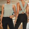 Sleeveless Athletic Tank Top Cross Back Design Lightweight Breathable Fabric Stretch Fit Workout Shirt for Women Gym Running Yoga