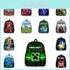 Mochila Minecraft com Estampa de Desenho Animado Fofa Para Meninos e Meninas Leve e Espaçosa Tamanho Médio Capacidade 36-55l