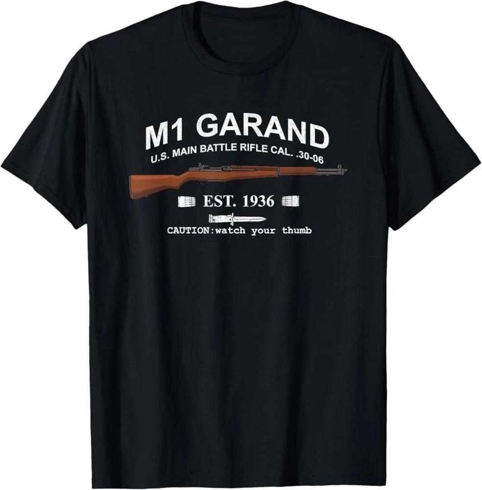 M1 Garand Rifle Gun WWII Watch Your Thumb EST 1936 Graphic TShirt Unisex T-Shirt XXXXL
