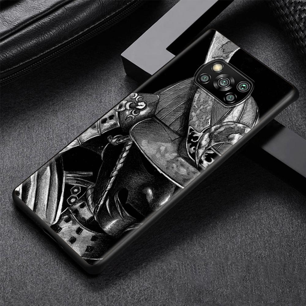 Fashion Samurai Demon Case for Xiaomi Poco X3 NFC M3 M4 Pocophone F1 F3 Redmi Note 9s 9 8 10 Pro Black Soft Phone Cover Coque