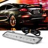 For 13-15 Honda Civic Red White Rear Bumper Reflectors Brake Lamp WStrobe Flash