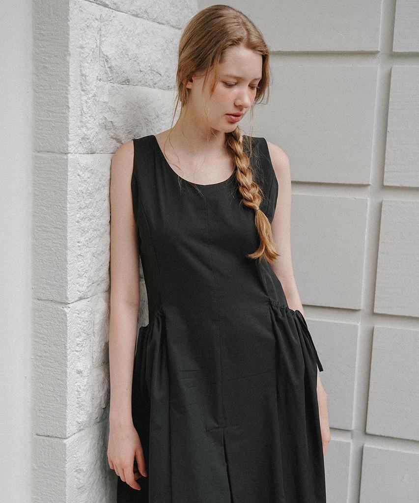 Laminez Pocket String Long Dress - Black