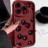 Luxe Donker Kersenhout Voor iPhone 16 15 14 7 8 Plus XS XR X Telefoonhoesje Voor iPhone 17 16 15 14 13 12 11 Pro Max Schokbestendige Hoesjes
