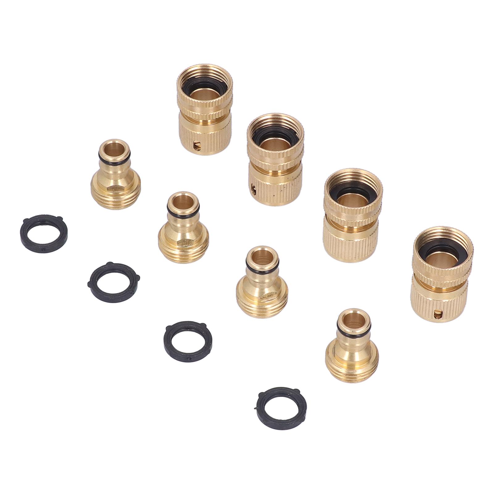 

4 шт. Быстроразъемные соединители для садового шланга, латунные резьбовые фитинги и соединители для водяного шланга для 3/4 дюйма GHT