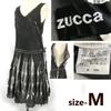 ZUCCa Sleeveless Pleated Dress M Charcoal Gray Knee Length Side Snap Buttons(USED)