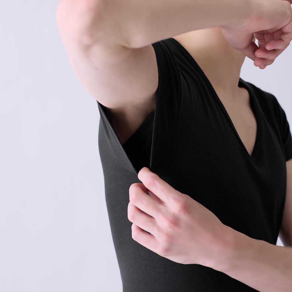 Inner Cool To the M [Gunze] Tops, Touch, Long-Lasting Deodorizing, 100% Cotton, YN0316, Men's, Black,