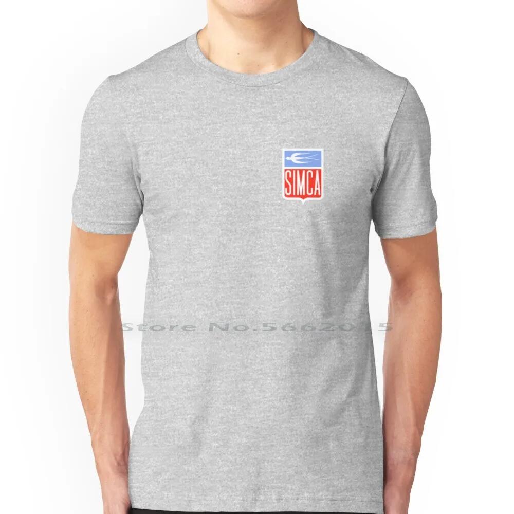 Simca-Emblem T Shirt 100% Cotton Simca Logo Emblem France Car French Classic Historic Old Europe Talbot Short Long Sleeve Tee