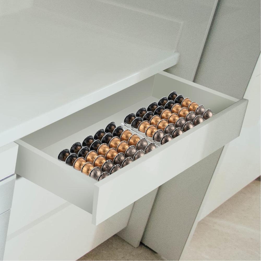 Fasst 25 Kapseln Kaffeekapselhalter Unter Schublade Aufbewahrung Schubladeneinsatz Organizer Für Küche
