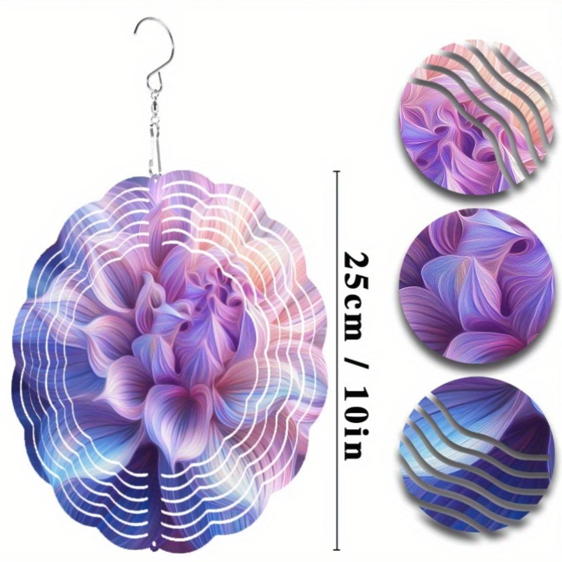 

10-дюймовый подвесной ветряной спиннер с дизайном лотоса, вращающийся на 360 градусов крючок, декор для улицы, сада, балкона, лужайки, подарок на Рождество, День благодарения 01A