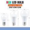 E27 Led RGB Light Dimmable 5W 10W 15W RGBW Led Lamp Colorful Changing Bulb Led Lampada RGBW White Decor Home