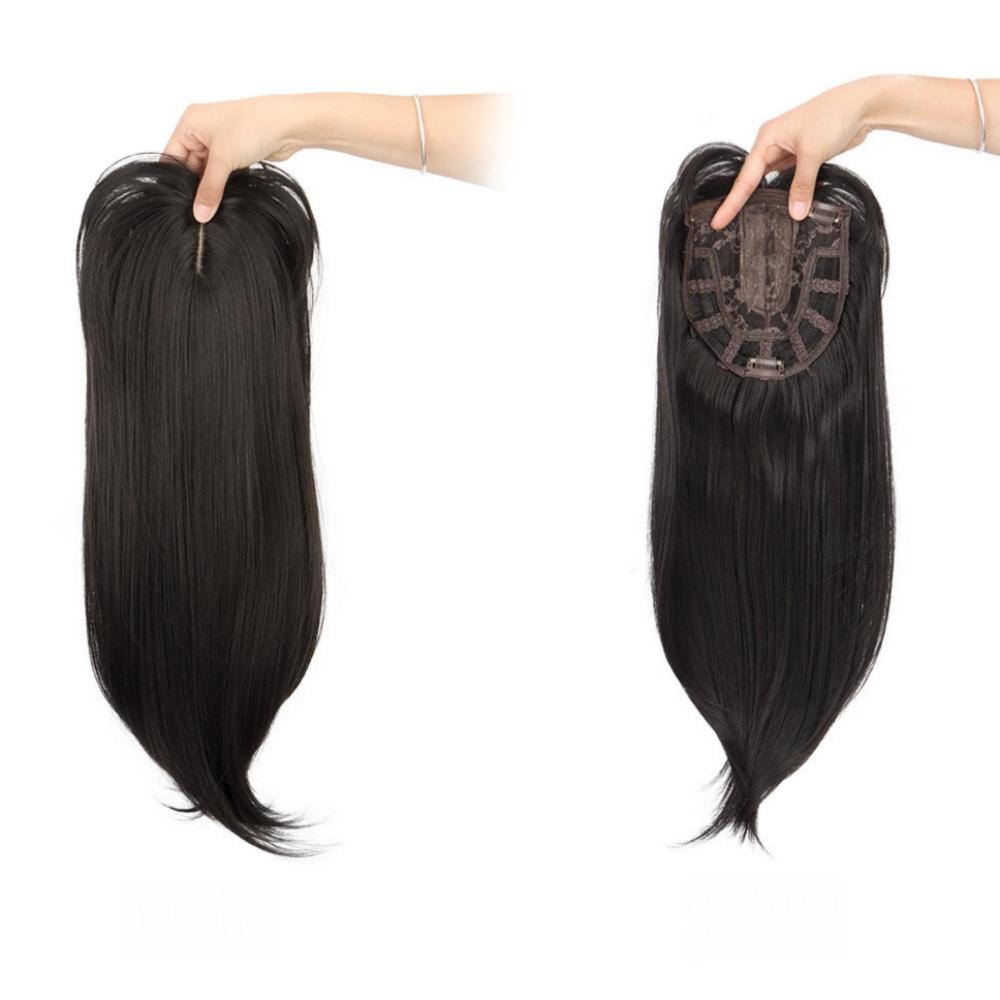 Ombre Blonde Long Straight Hair Toppers Synthetic Fringe Hair Pieces Cover White Hair & Hairline