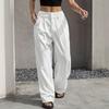 Womens High-Waisted Wide-Leg Striped Trousers Lightweight Office Chic Straight Cut Casual Pants