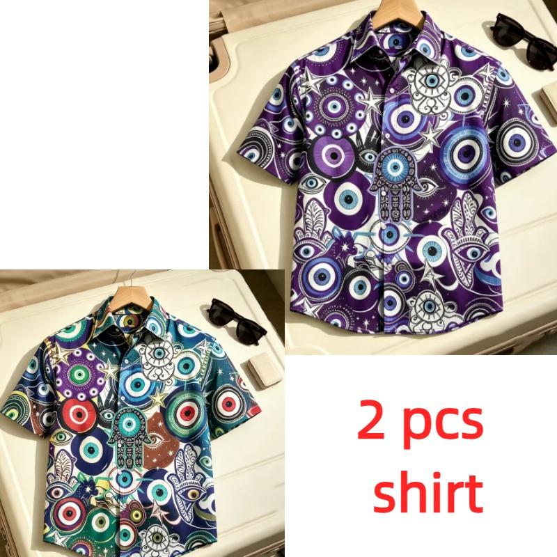 Dreamy Art Pattern Printing Shirt Hawaiian Beach Vacation Clothing Men's Street Style Shirt Daily Men's and Women's Shirt