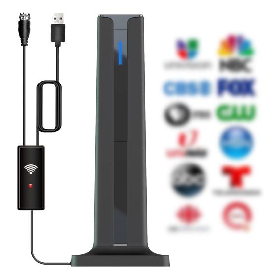 Indoor TV Antenna Clear HD-Compatible Channels Powerful Amplifier Signal Booster 420+ Miles Range Digital Antenna