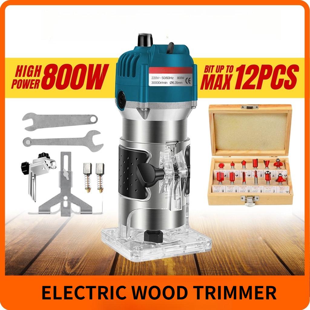 800W Portable Woodworking Power Tool High Power Electric Wood Trimmer Handheld Engraving Slotting Router