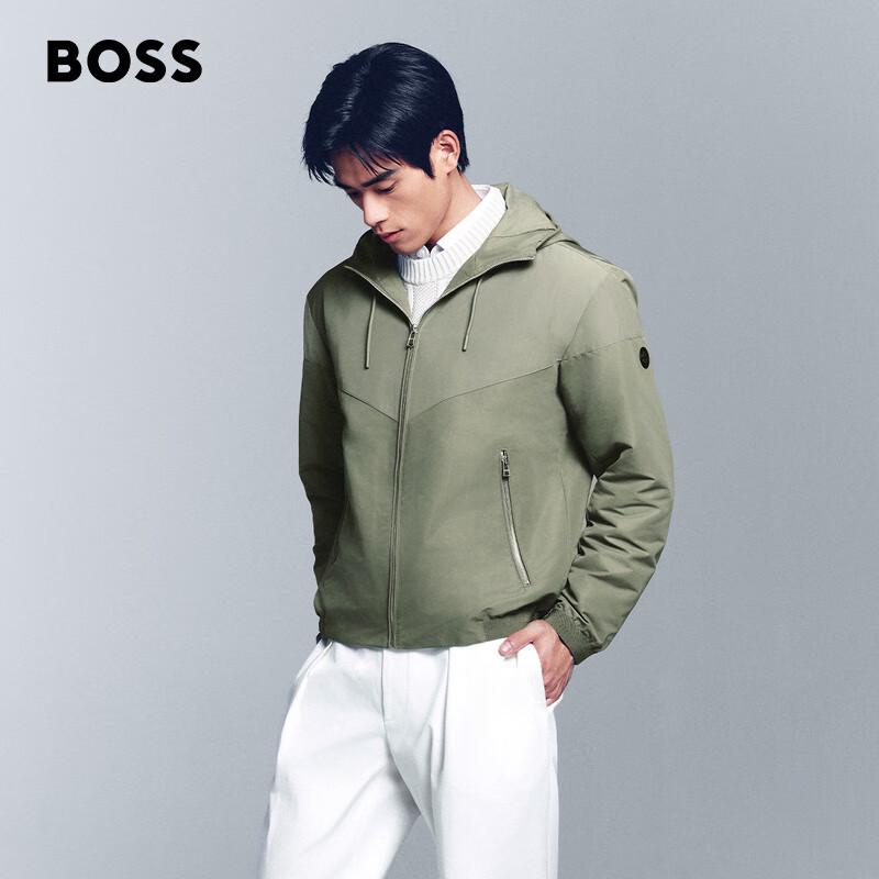 BOSS Men's Washable Poplin Hooded Jacket