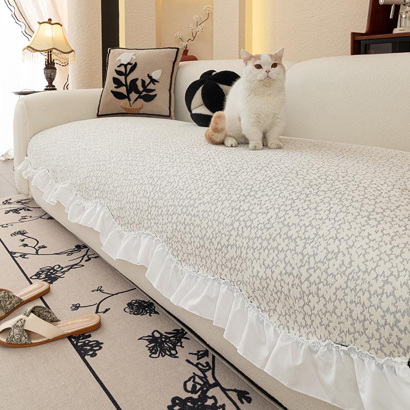 Französischer Mittelalterstil High-End Rock Sofakissen Neu Leichter Luxus High-End Sinn Gerade Reihe Abdeckstoff Vier Jahreszeiten