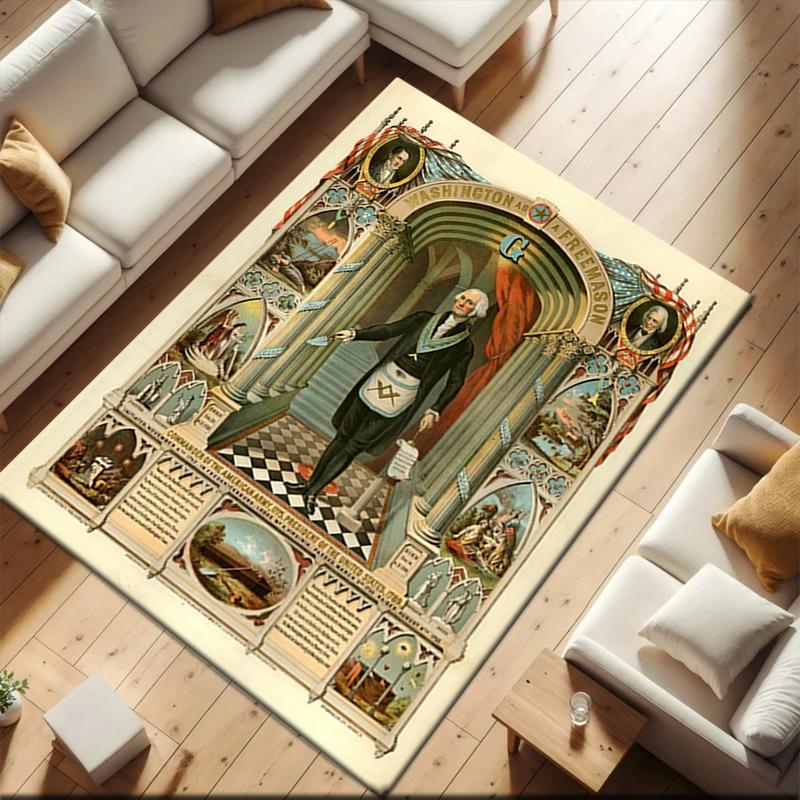 2026 New Style Recognized Freemasonry Carpet Rug for Living Room Bedroom Home Sofa Decoration,Kids play Non-slip Floor Mat