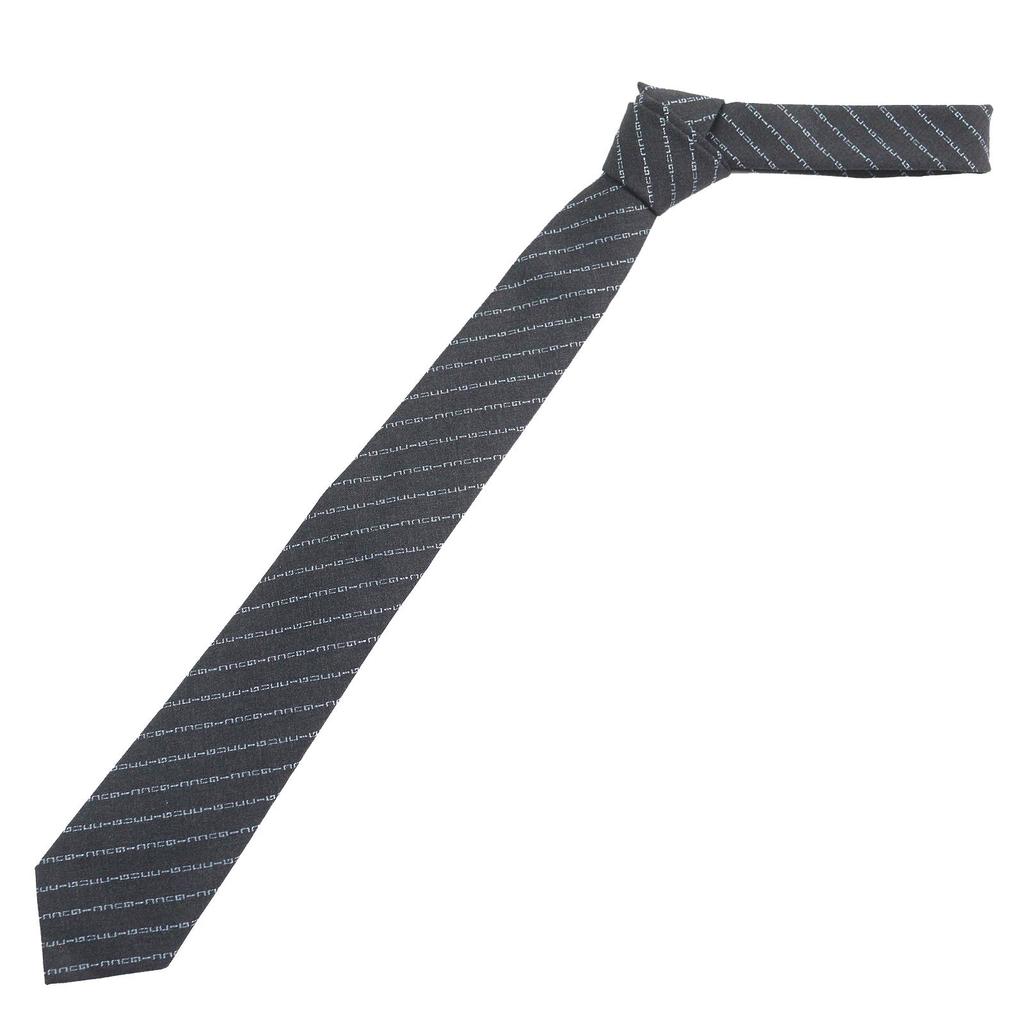 Pristine GUCCI tie Regimental logo stripes Dark gray wool mens Used