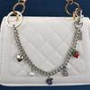 Women'S Bag Fashion Embroidery Thread Shoulder Bag Chain Small Square Bag Flower Rainbow Bear Lock Pendant Diagonal