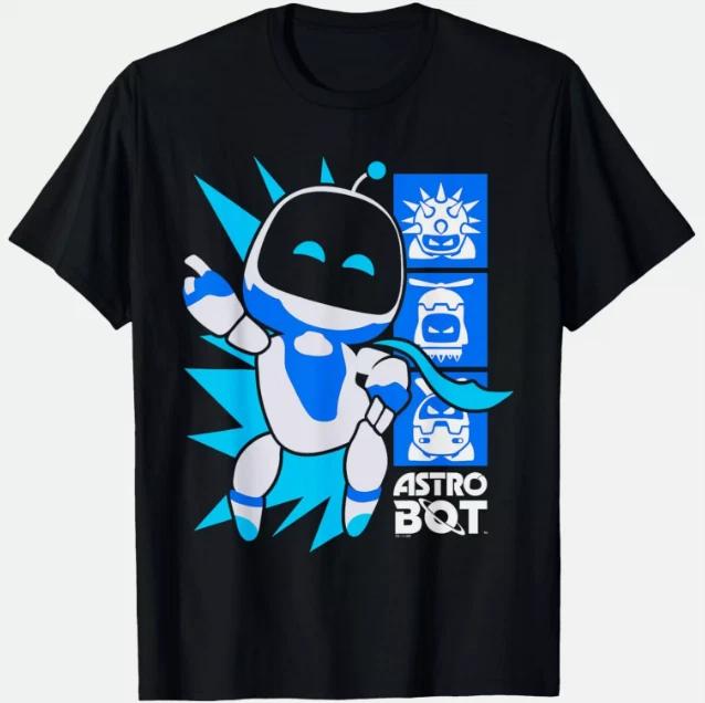 Ripple Junction x Astro Bot Rescue Mission Поза победы Игровая черная футболка S-5XL L