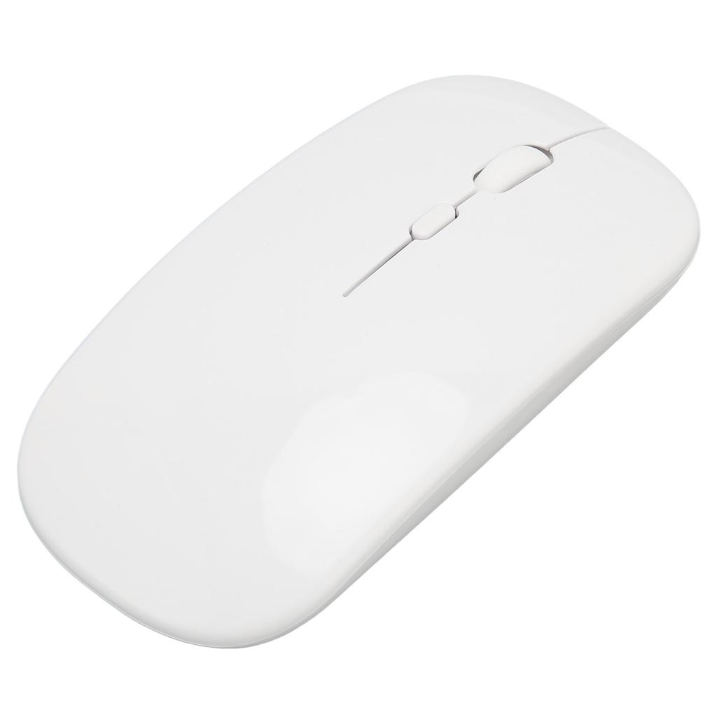 Wireless USB Mouse Rechargeable Low Noise Wireless Computer Mouse for Work Study Leisure Time White