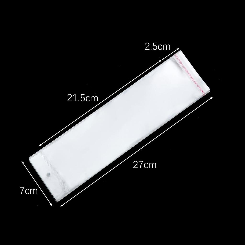 100pcs Transparent Self Adhesive Seal Plastic Storage Bag OPP Poly Pack Bag With Hang Hole Retail Packaging Pouch