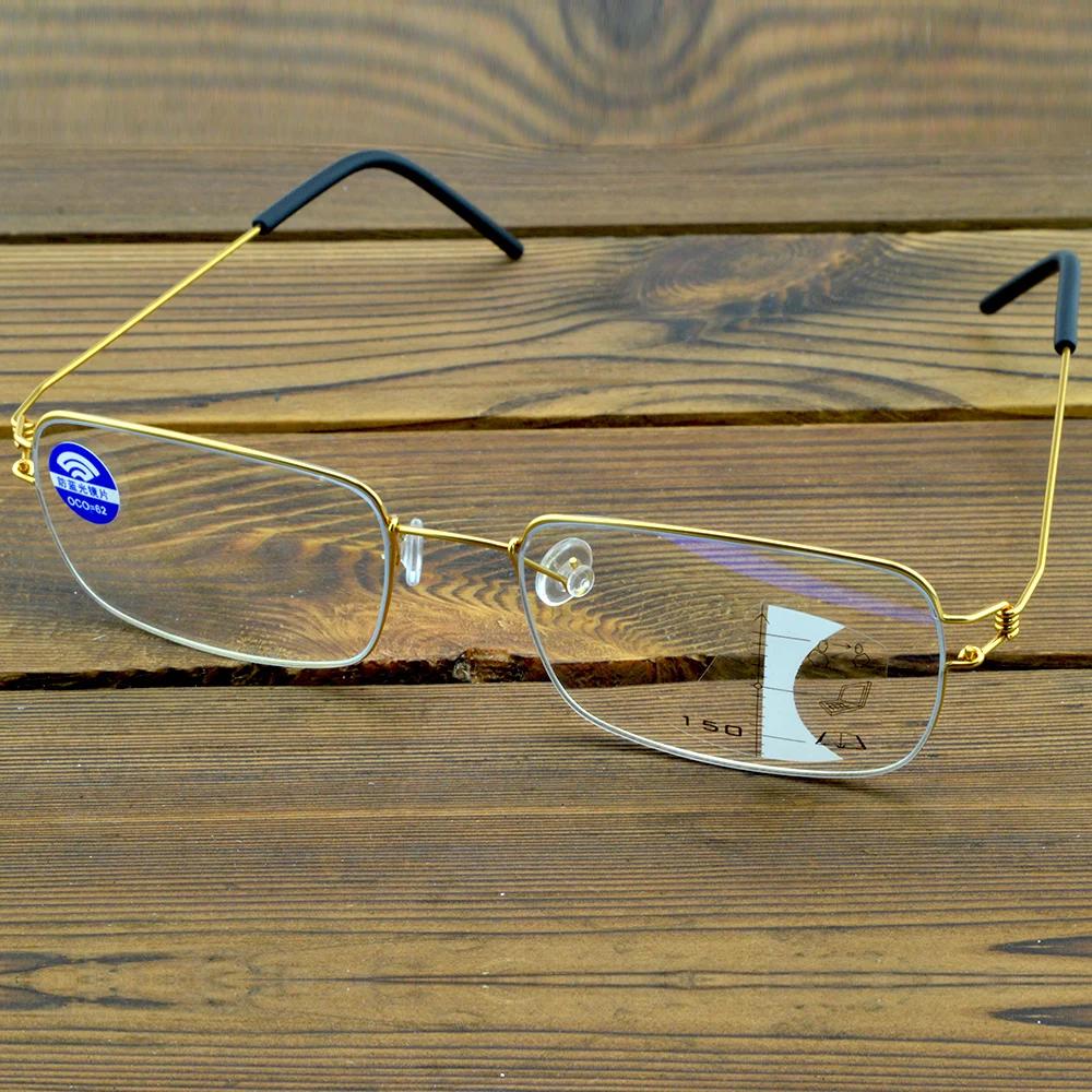 

Clara Vida Progressive Reading Glasses Men Women Multifocal Presbyopic Glasses Optical Frame Eyewear +0.75 to +4 +3.50 золотий