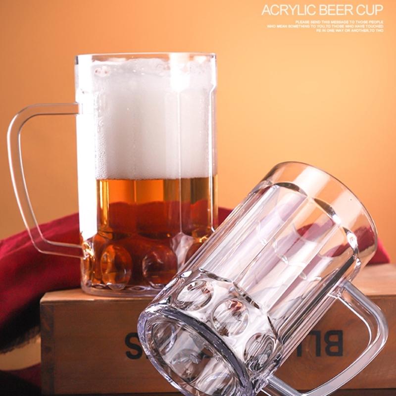 Unzerbrechliche Acryl-Bierbecher, bruchsicher, Frühstücks-, Milch-, Kaffee-, Wasserkrug, Küchen-Trinkgeschirr, wiederverwendbarer Champagnerbecher