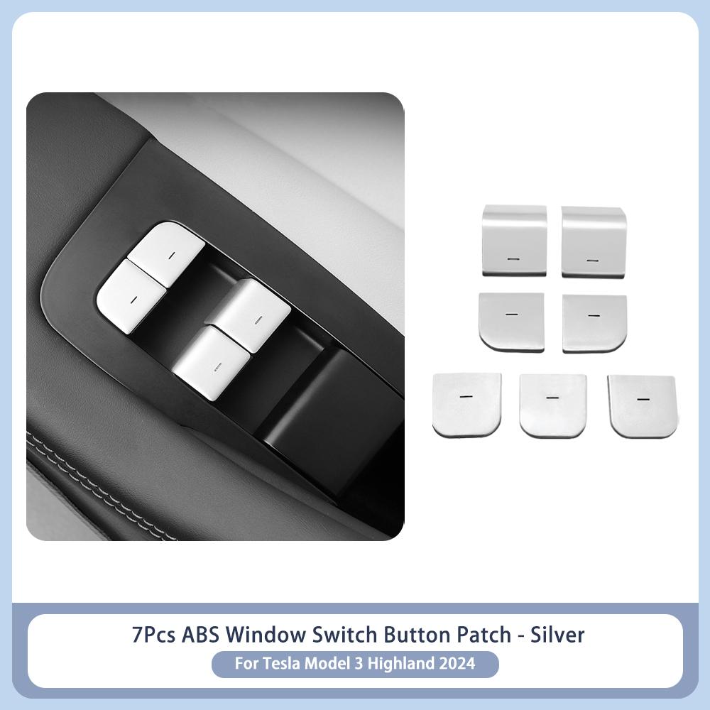 Heenvn 11Pcs Window Lifter Switch Buttons Trim For Tesla Model 3 Highland 2024-2026 LHD ABS Door Open Button Cover Car Interior