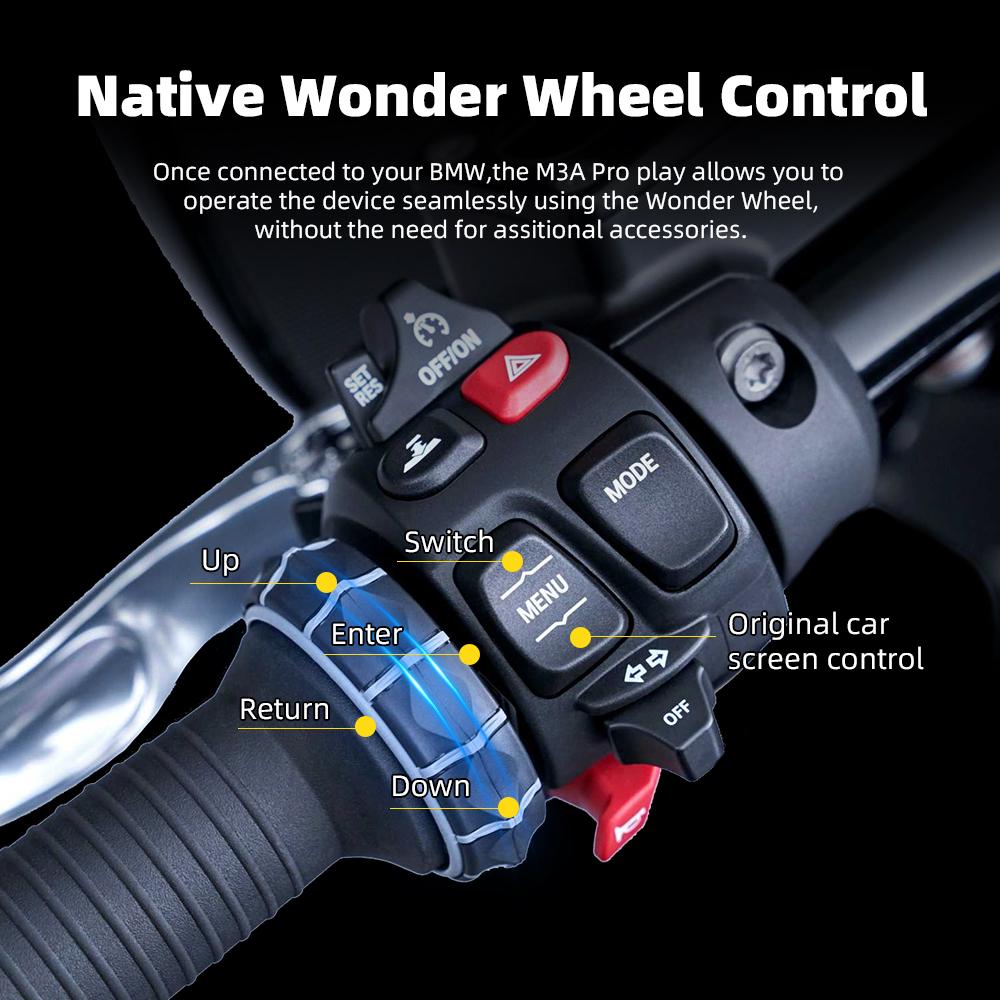 EKIY 5 Inch Motorcycle GPS Navigation CarPlay Android Auto Screen Mirroring Screen For BMW Wonder Wheel Controls Moto Monitor