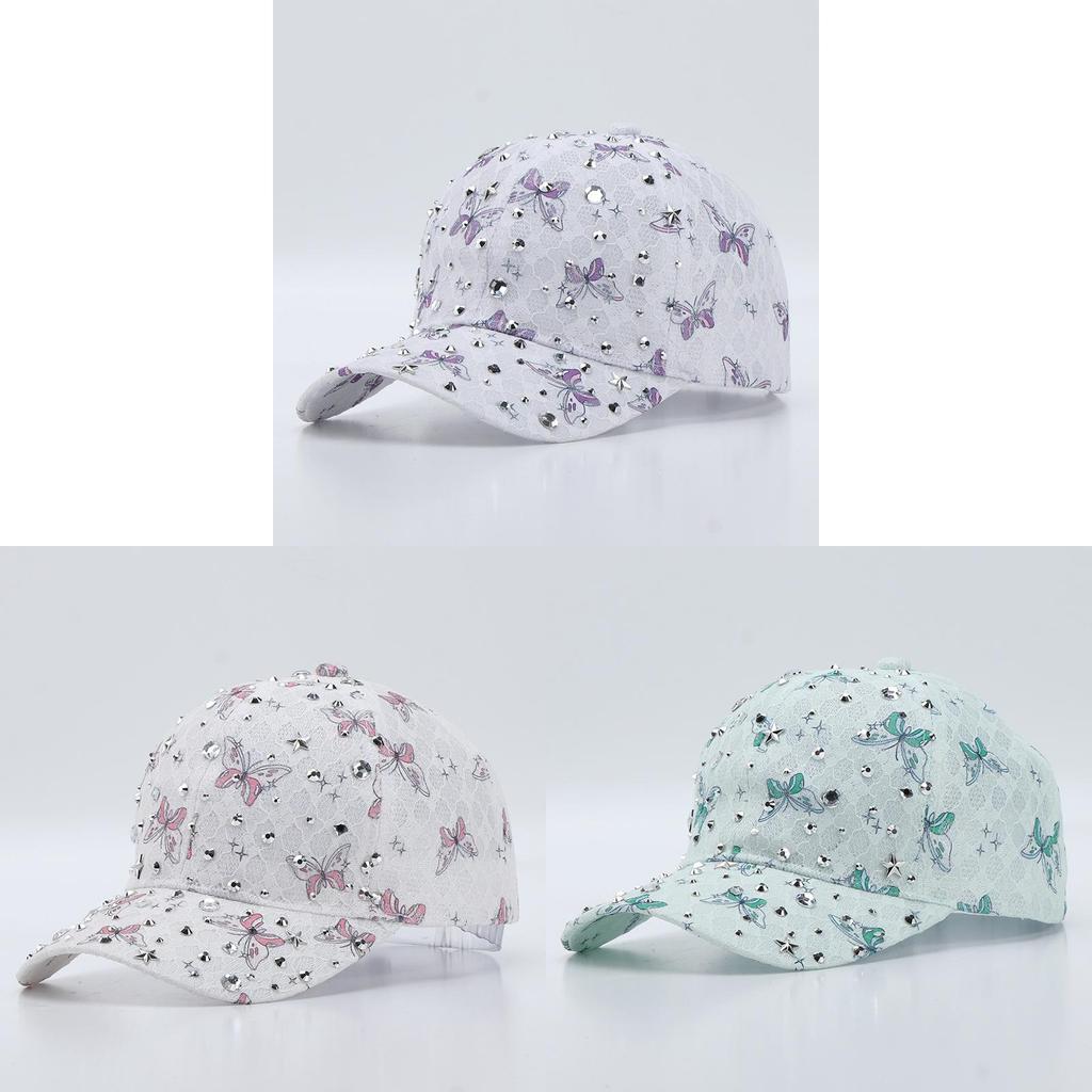 Butterfly Embellished Baseball Cap With Breathable Polyester For Spring Summer Outdoor Sun Protection