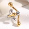 Fashion Temperament Minority Design Personality Creative Bracelet Stainless Steel 18K Gold Plated Round Head exaggerated Ring
