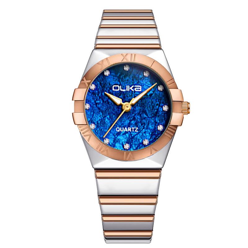 Top Brand New Fashion Women's Small Green Watch Niche Personality Elegant Waterproof Steel Belt Luminous Women's Quartz Watch for Students