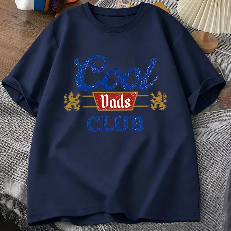 Fathers Day Gift Tshirt Cool Dads Club Retro Print Vintage Casual Tee for Dad Fathers Day Gift Casual Short Sleeve ONeck Tops S