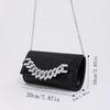 Cross-Border New Shiny Rhinestone Cuban Chain PU Crocodile Pattern Niche Clutch Chain Party Party Women'S Dinner Bag