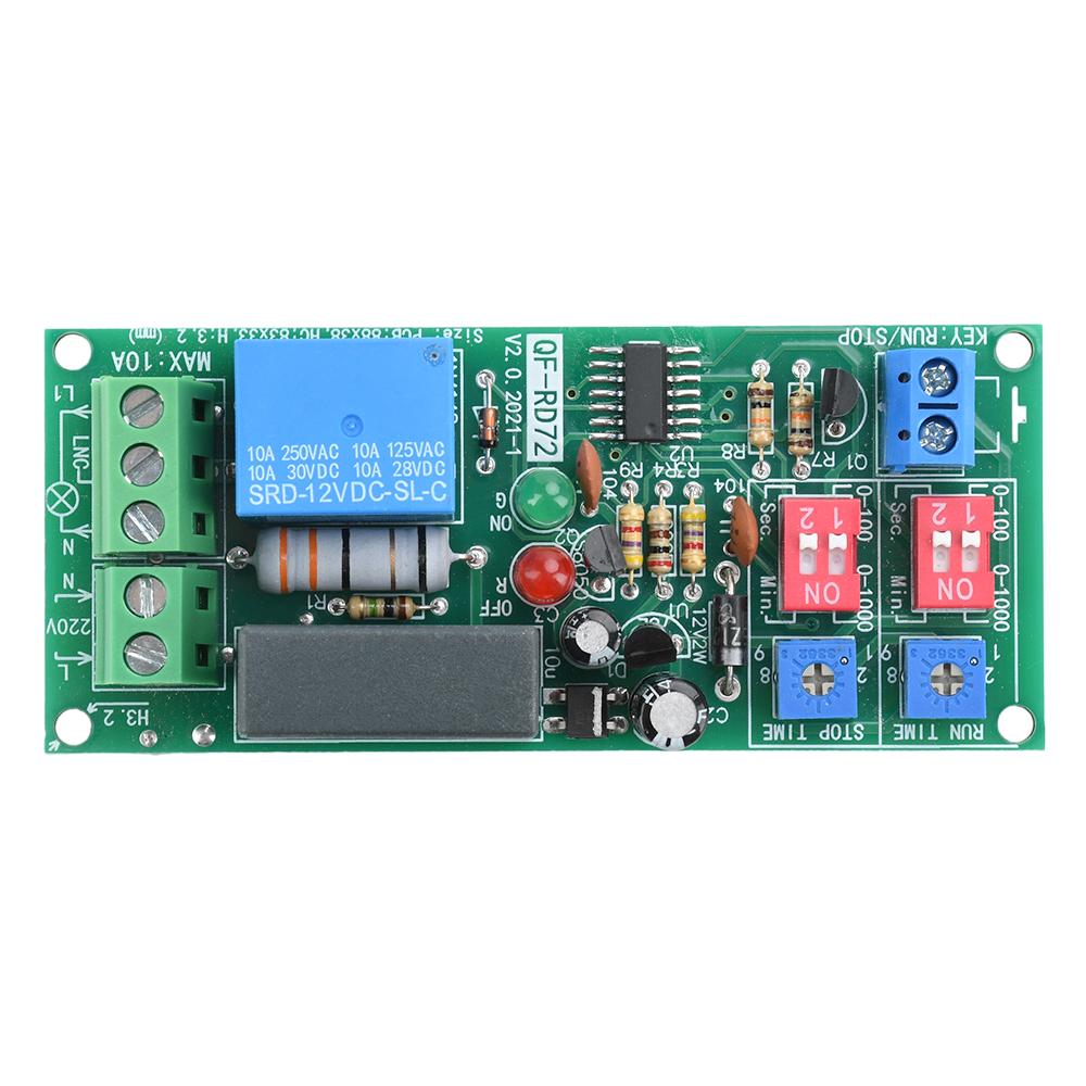 Dual Time Adjustable Cycle Delay Timing Relay Repeat ON OFF Switch Infinite Loop Timer Module AC 100V 110V 120V 220V 230V 240V