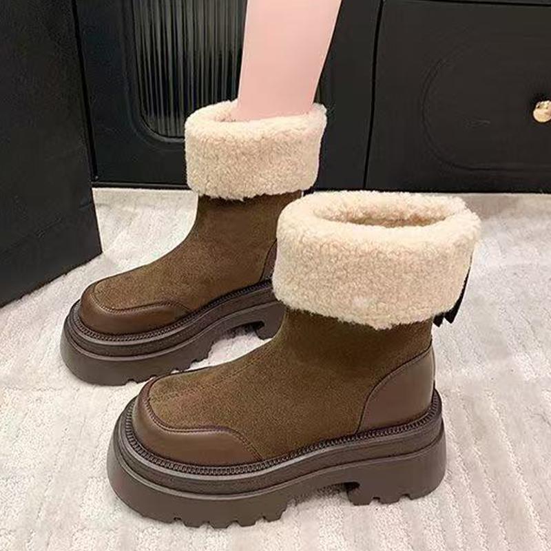 Fur Ankle Women's Boots High Heels Suede Fashion Shoes Winter Trend Snow Boots for Woman Warm Comfort Woman Booties