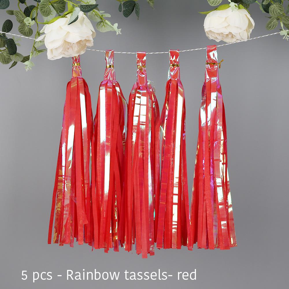 Party Unicorn Garland Rainbow Iridescent Tassel Garlands Paper Flower Wedding Decoration Birthday Baby Shower Party Decorations